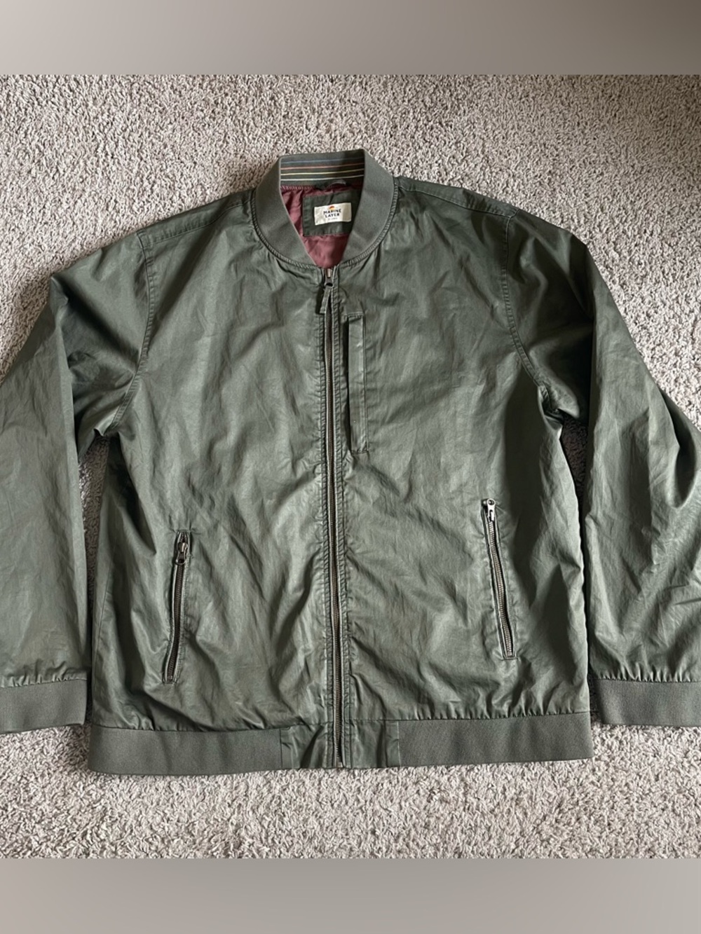 Marine Layer Rossland Wax Canvas Bomber Jacket